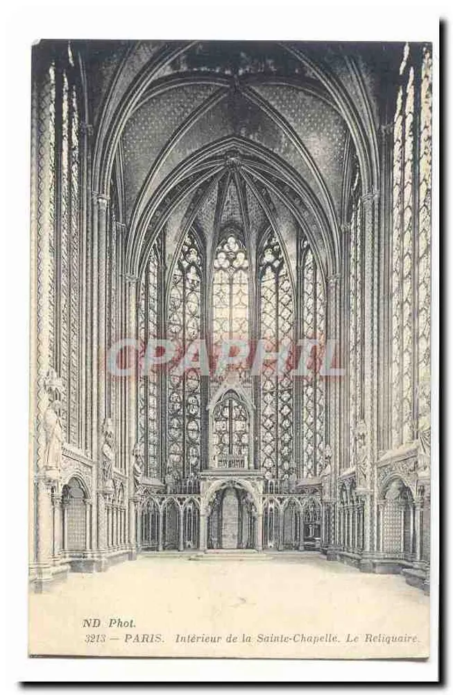 Paris — Innenansicht der Sainte-Chapelle. Das Reliquiar — ND Phot. - Vorderseite