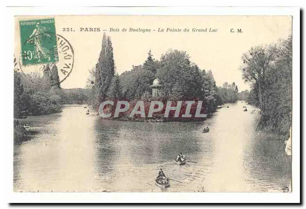 Paris - Bois de Boulogne - La Pointe du Grand Lac — Vintage Postcard/Antike Ansichtskarte n°321 - Vorderseite