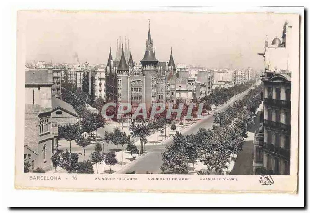 Barcelona - Avenue 14 d'Avril — Panoramablick mit Verlag 'Corr. 76' - Vorderseite