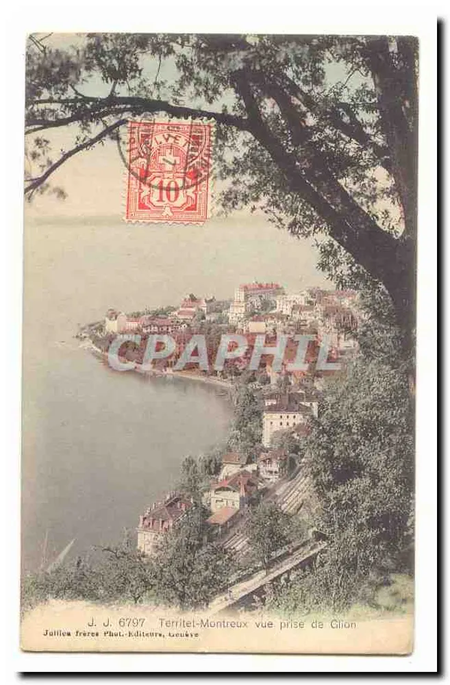 Territet-Montreux Ansicht vom Glion — J. J. 6797 — Jalilles Frères Phot.-Verlag, Locle - Vorderseite