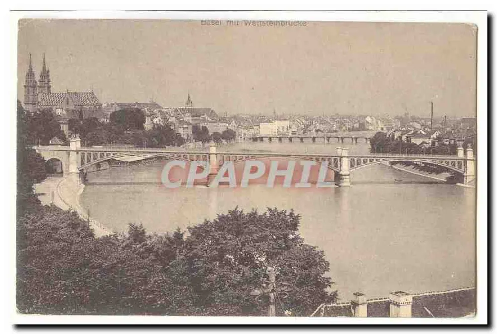 Basel mit Weilsteinbrücke — vue panoramique — éditeur non identifié - Vorderseite