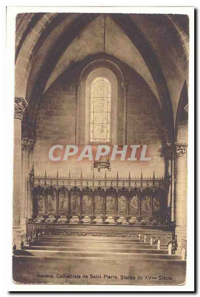 Genf. Kathedrale Saint-Pierre. Stühle des 16. Jahrhunderts - Vorderseite