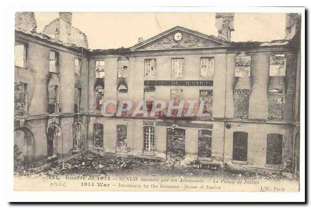 Senslis — Palais de Justice incendié — éditeur L.T.H., Paris, n°131 - Vorderseite