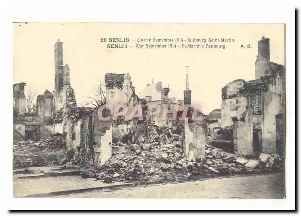 Senlis — Krieg September 1914 — faubourg Saint-Martin — A. B. - Vorderseite
