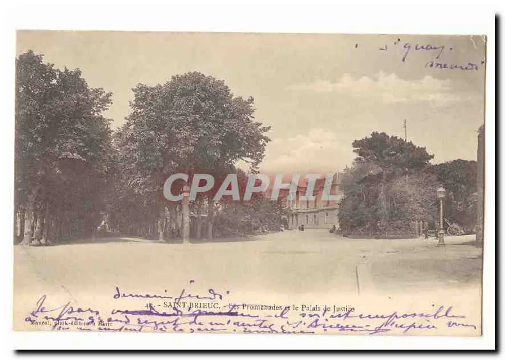 Saint-Brieuc — Les Promenades und das Palais de Justice — Manoel, plink-Verlag, 2, Place - Vorderseite