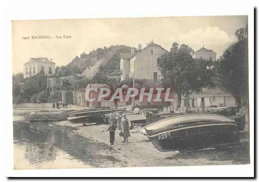 Bandol - La Cale — vue du port avec bateaux et habitations - Recto