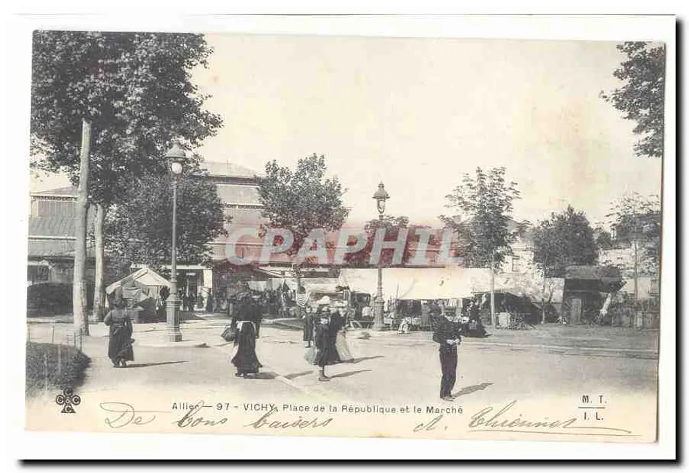 Vichy - Piazza della Repubblica e il Mercato — M. T. / I. L. - Recto