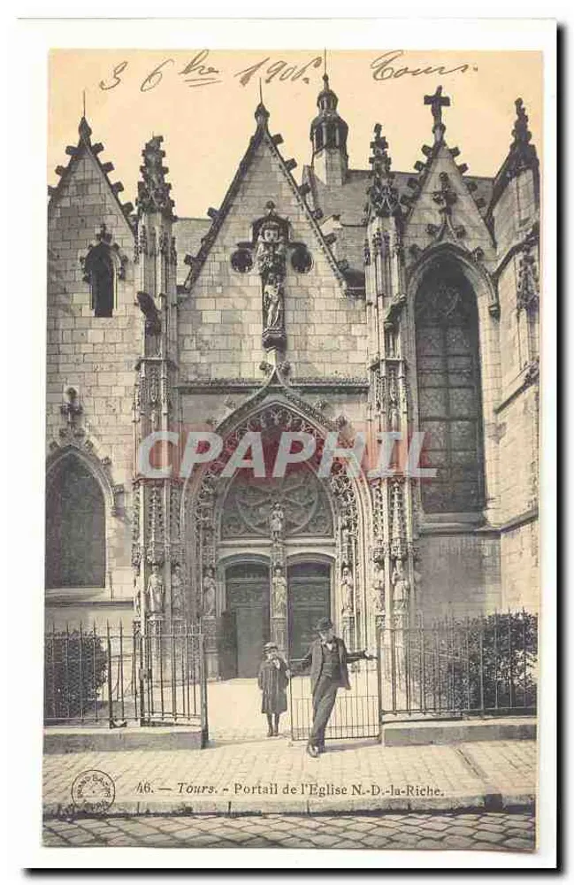 Tours — Portal der Kirche N.-D.-la-Riche — Verleger Cours, Nr. 46 - Vorderseite