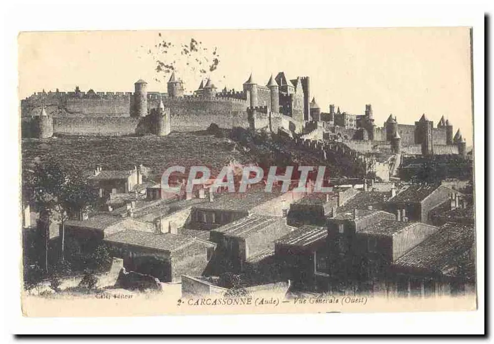 Carcassonne — Vista Geral (Oeste) — Editor Calvi - Frente