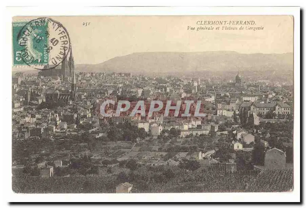 Clermont-Ferrand — Allgemeiner Blick und Schloss Clergovie — Verlag unbekannt, Seriennummer 251 - Vorderseite