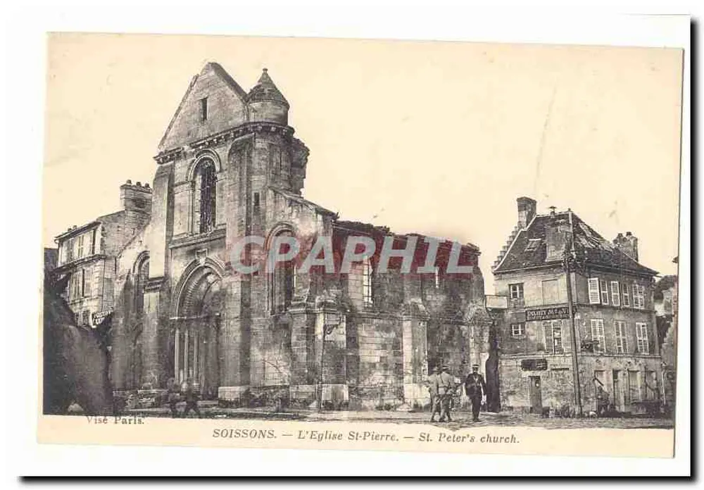 Soissons — A Igreja de São Pedro — St. Peter's church - Frente