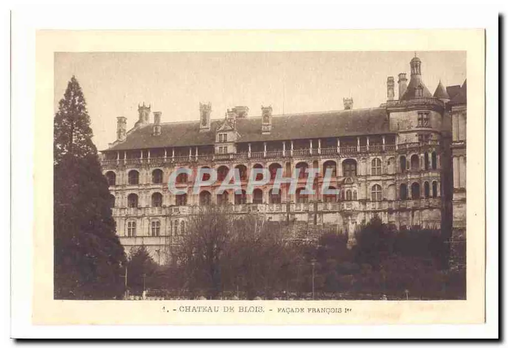 Schloss Blois — Fassade von François Ier — Verleger nicht sichtbar, Seriennummer 4 - Vorderseite