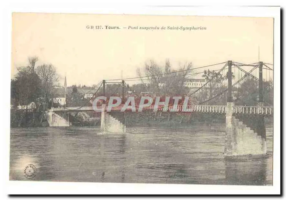 Ponte suspensa de Saint-Symphorien — Tours — G B 137 - Frente