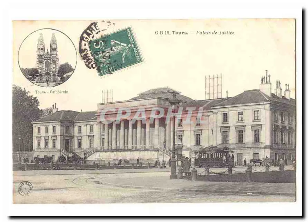 Tours — Palácio de Justiça e Catedral — editor G.B. 15 - Frente