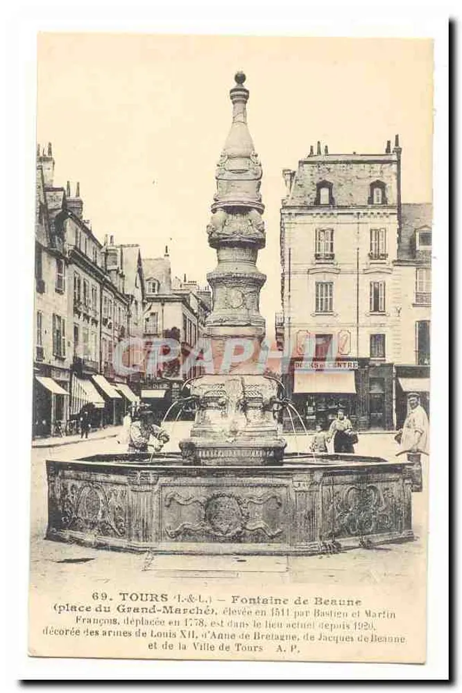 Tours - Fontaine de Beaune (place du Grand-Marché) — Verlag L.&L., n°69 - Vorderseite