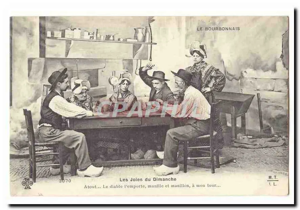 Die Freuden des Sonntags — Atout... Der Teufel nimmt es, Manille und Manillon, an meiner Reihe... — LE BOURBONNAIS - Vorderseite