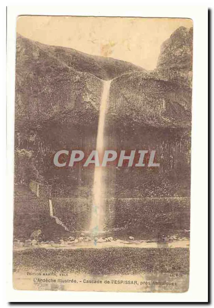 Wasserfall der ESPISSAR, nahe Antraigues — L'Ardèche Illustrée — Édition Marithé, Vals - Vorderseite