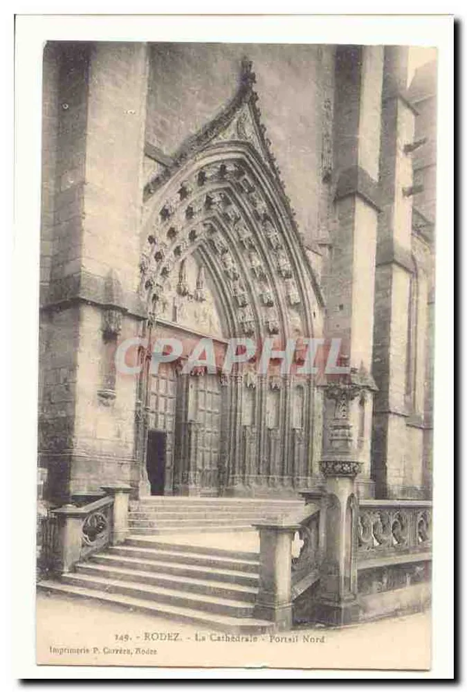 Rodez - Die Kathedrale - Nordportal — Druckerei P. Carrère, Rodez, Nr. 149 - Vorderseite