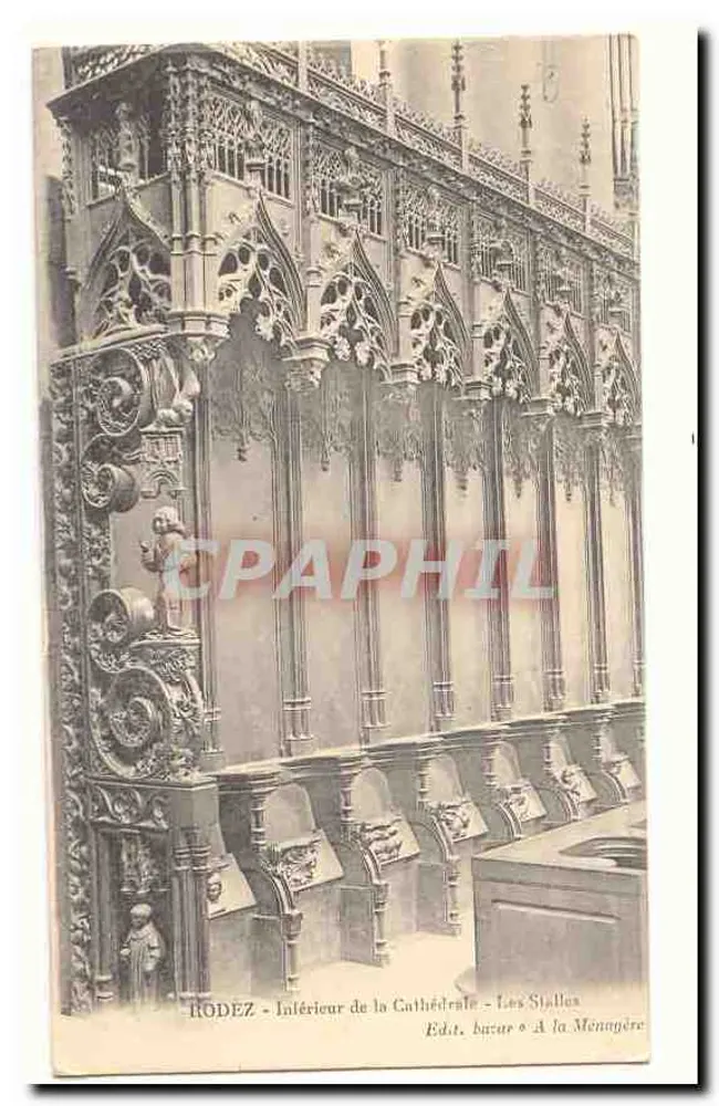 Rodez - Interno della Cattedrale - Le Stalle - Recto