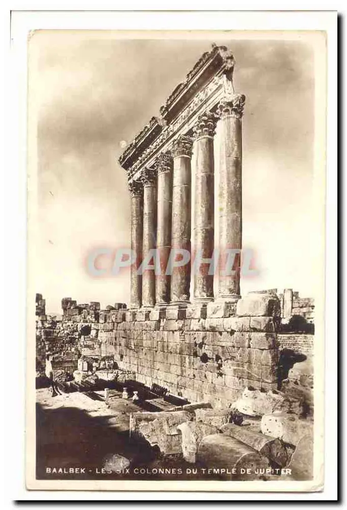 Baalbek — Die Sechs Säulen des Tempels des Jupiter — Antike Ansichtskarte - Vorderseite