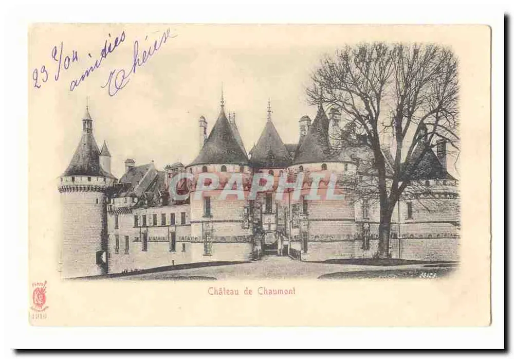 Castelo de Chaumont — visão do castelo com torres — editor anônimo, número de série não visível - Frente