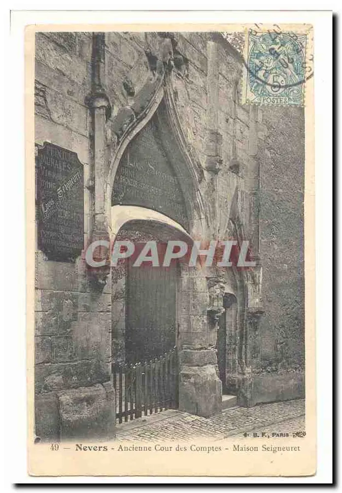 Nevers - Antica Corte dei Conti - Casa Seigneuret — B.F. Paris, n°49 - Recto
