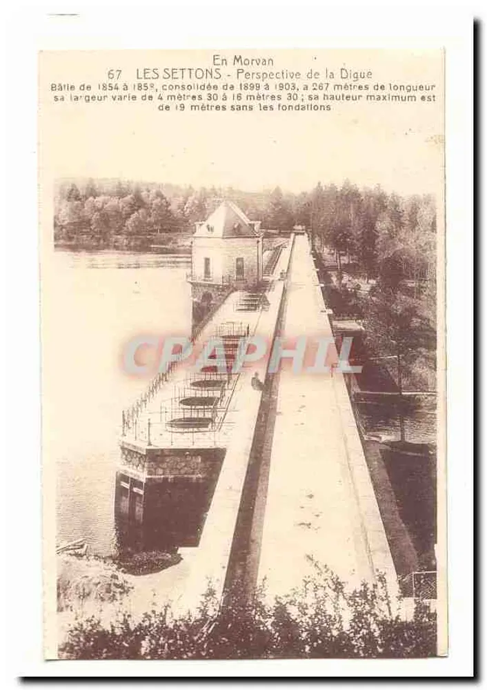 Les Settons - Perspectiva da Dique — Em Morvan - Frente