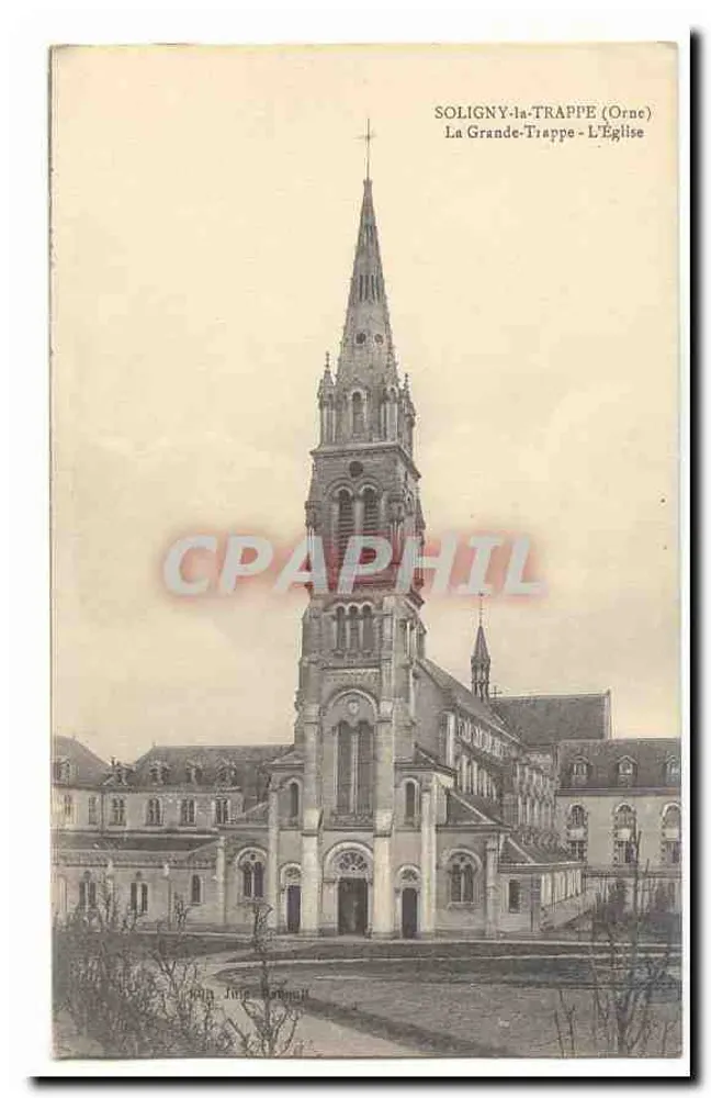 Soligny-la-Trappe (Orne) — La Grande-Trappe - L'Église — Éditeur : Jean Jules Bonnaud - Recto