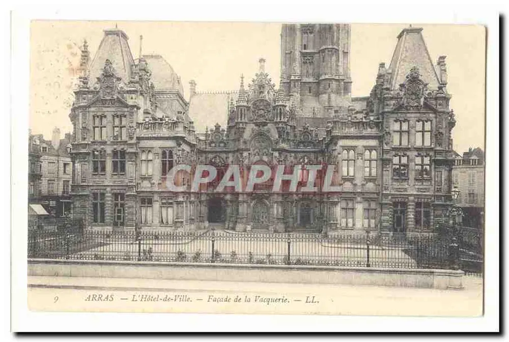 Arras — O Hotel-de-Ville — Fachada da Vacquerie — LL. - Frente