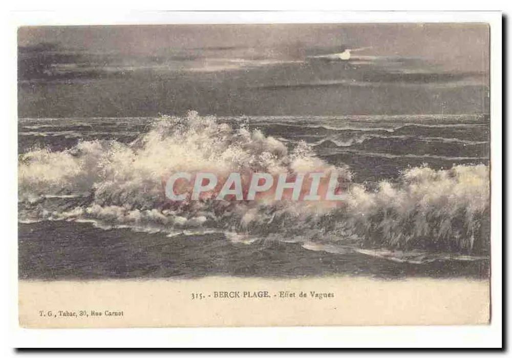 Berck-Plage — Efeito de Ondas — T.G., Tabac, 30, Rue Carnot - Frente