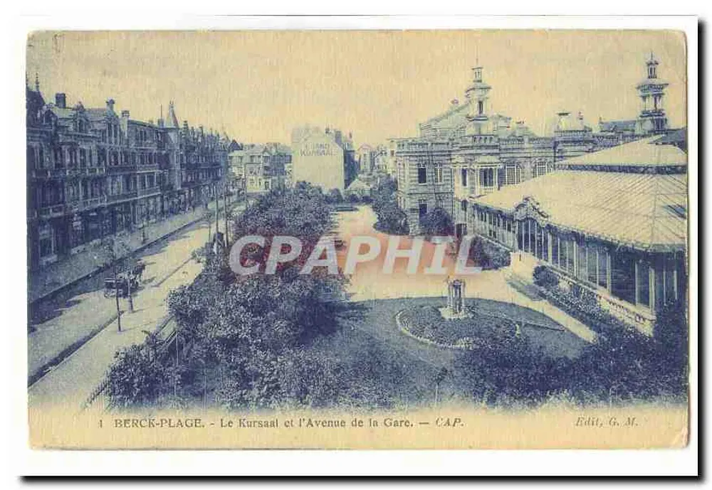 Berck-Plage - Der Kursaal und die Avenue de la Gare — Verlag G. M. - Vorderseite