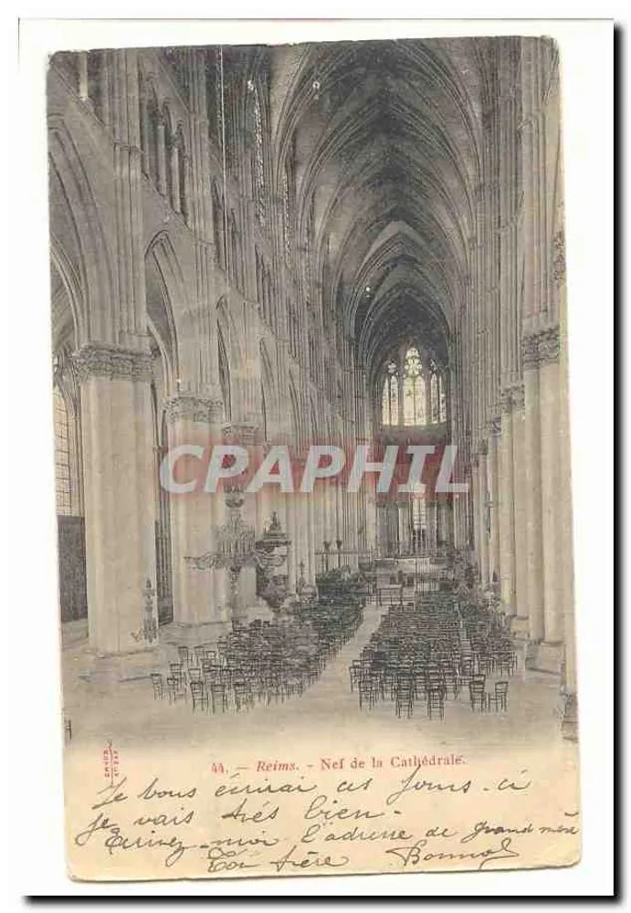 Reims — Nef da Catedral — editor desconhecido, n° 44 - Frente