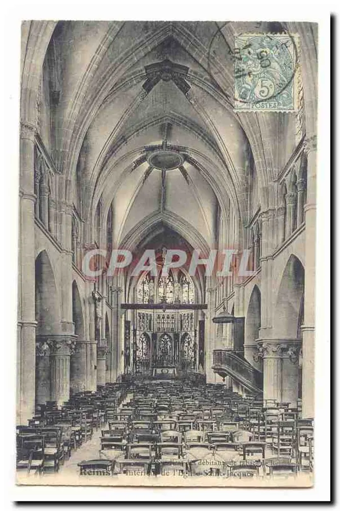 Reims — Interior da Igreja de São Jacó — Departamento da Marne - Frente