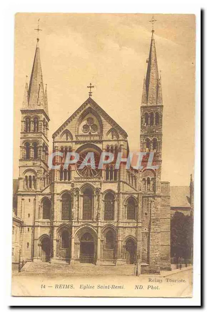 Reims — Catedral de São Remi — Reims Touriste, ND Fot. - Frente