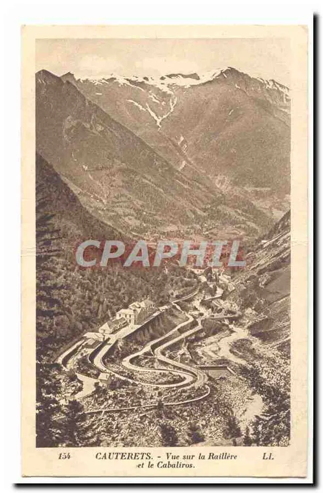 Cauterets — Blick auf die Raillère und den Cabaliros — Verlag LL, Nr. 134 - Vorderseite