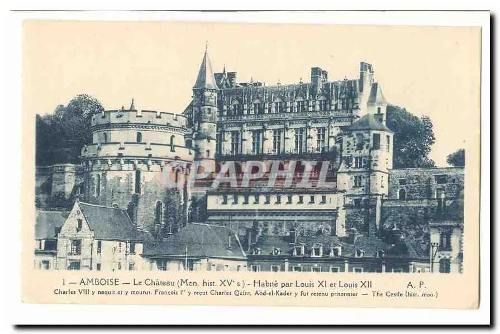Amboise — Das Schloss (Monument hist. XVes) — Bewohnt von Ludwig XI und Ludwig XII - Vorderseite