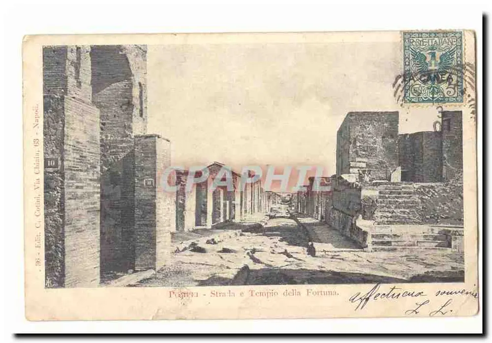 Pompeii - Straße und Tempel der Glückseligkeit — Edit. C. Colini, Via Chiaio, 189 - Napoli - Vorderseite