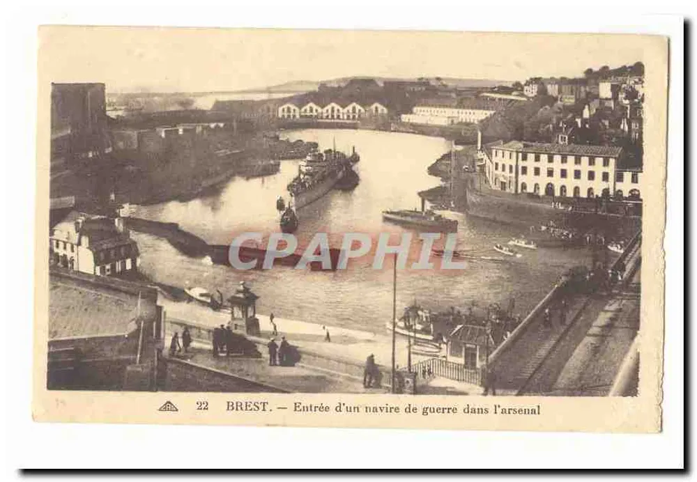 BREST — Einlass eines Kriegsschiffes in das Arsenal — n°22 - Vorderseite