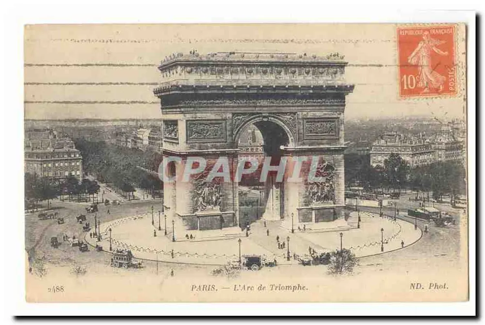 Paris — O Arco do Triunfo — ND. Fot. - Frente