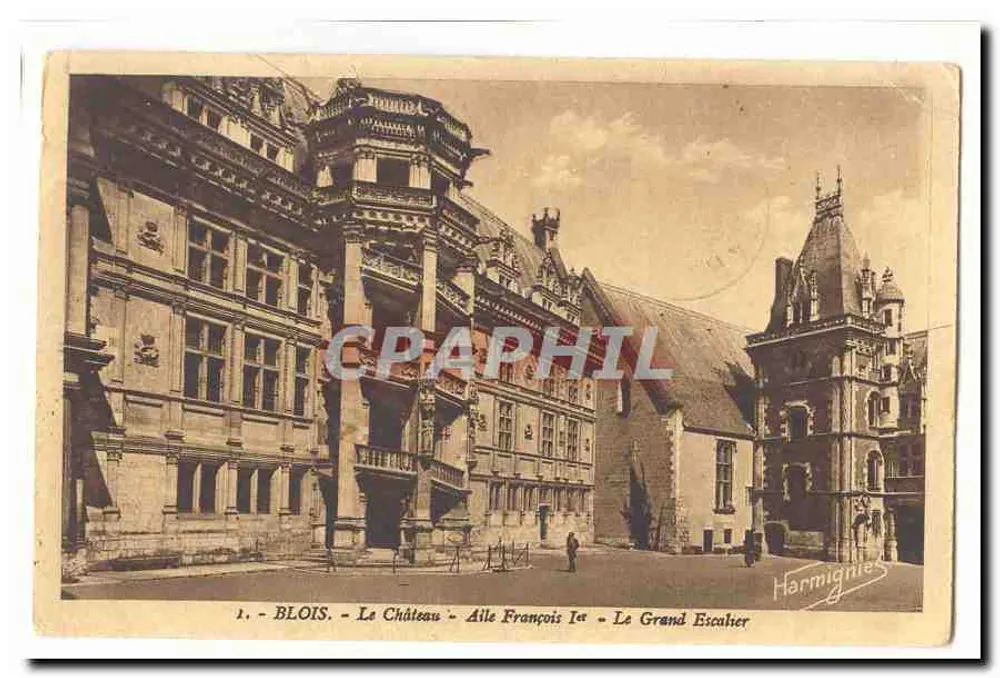 Blois - Das Schloss - Flügel von François I. - Der Große Treppenaufgang - Vorderseite