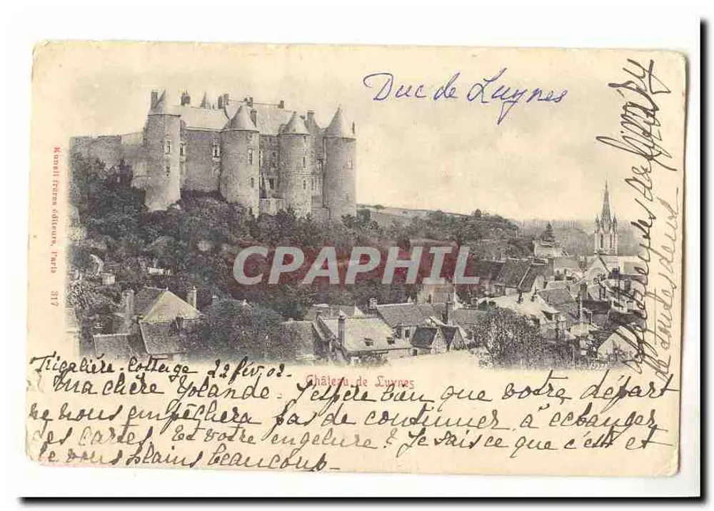 Castelo de Luynes — vista panorâmica — editores Mannell Frères, Tera 3172 - Frente