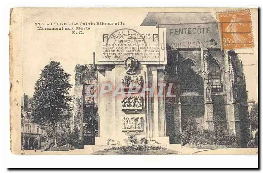 LILLE - Das Palais Rhhour und das Denkmal für die Toten E.G. - Vorderseite