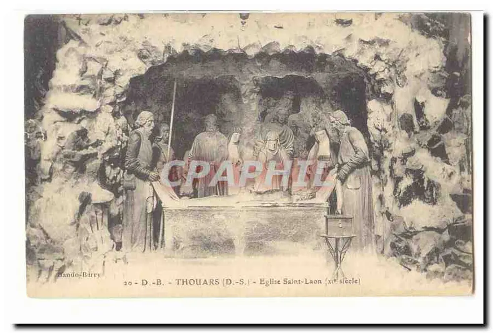 Thouars — Igreja de São Laon (século XI) — gravura de Bando/Berry - Frente