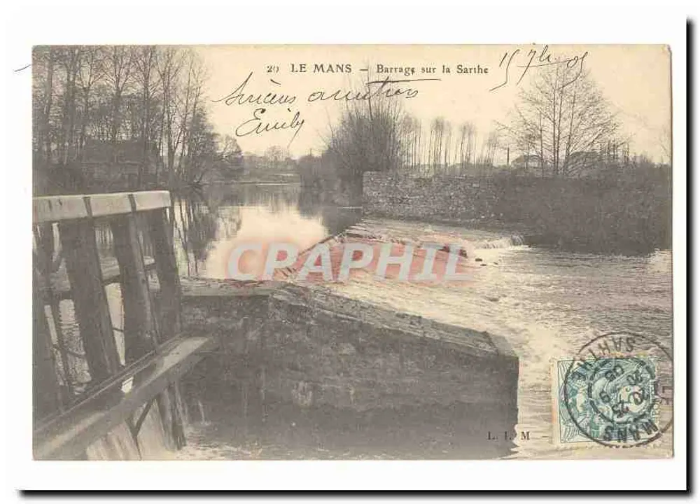 LE MANS — Barragem sobre a Sarthe — L. L. M. - Frente