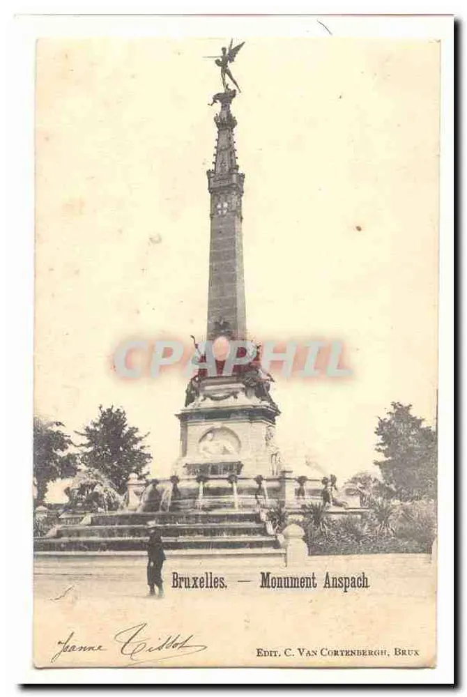 Bruselas — Monumento Ansprach — Edit. C. Van Cortenbergh, Bruselas - Anverso