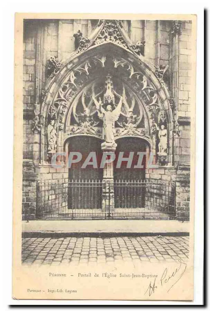 Péronne — Portal der Kirche Saint-Jean-Baptiste — Imp. Lib. Laysau - Vorderseite