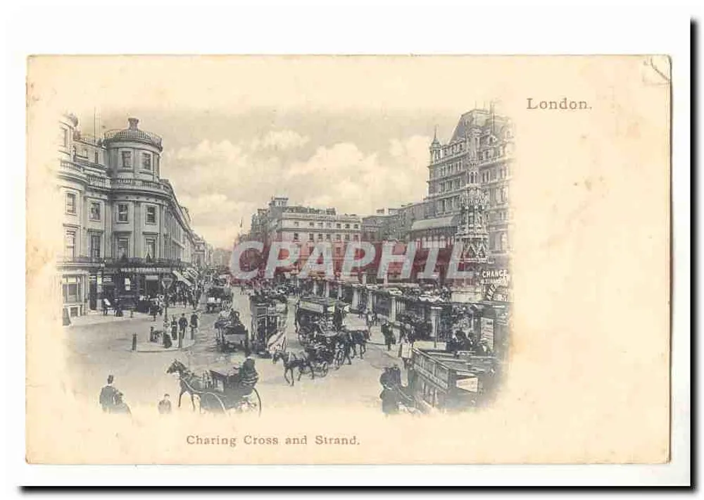 Charing Cross e Strand — Londres — editor não identificado, número de série não visível - Frente