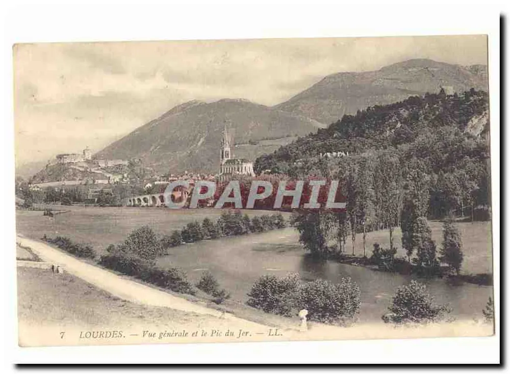 Lourdes — Vista geral e o Pic du Jer — LL - Frente