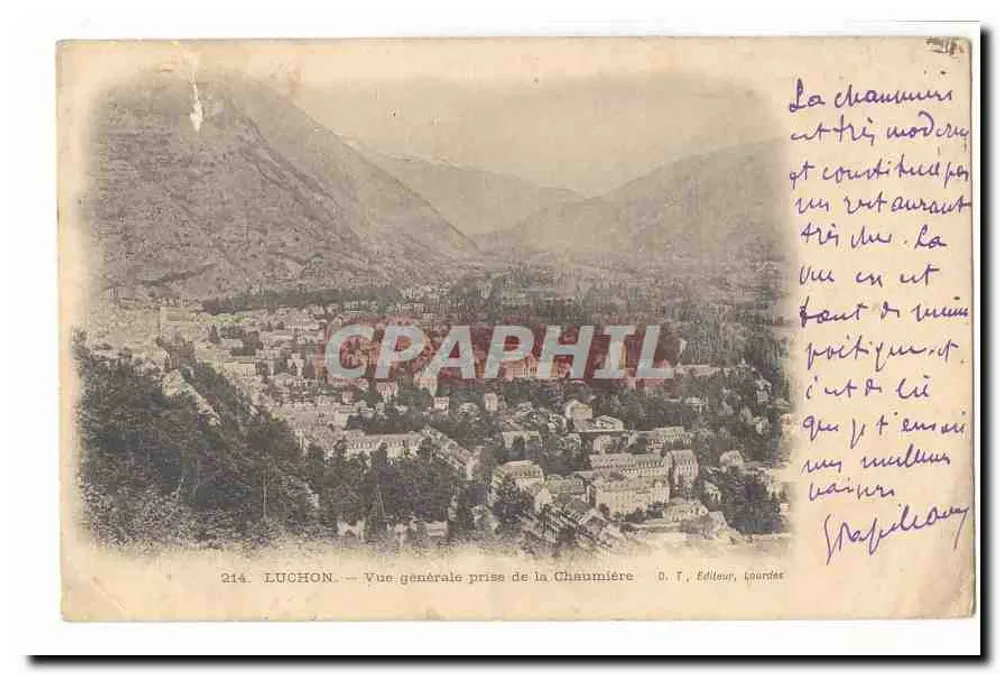 Luchon — Vista geral tirada da Chaumière — D. T. Editor, Lourdes - Frente