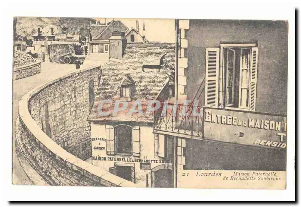 Lourdes — Entrée de la Maison Paternelle de Bernadette Soubirous — éditeur non identifié, n° de série 21 - Recto